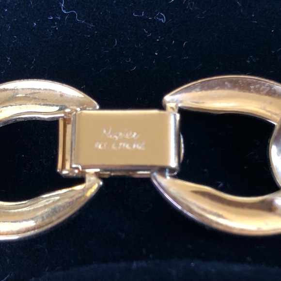 Vintage Napier Collar Necklace Gold Tone Chain Large Dramatic 1980s Signed Chunk - Picture 5 of 6